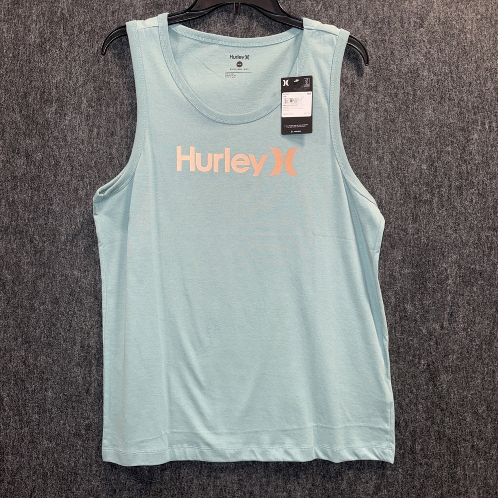Hurley One and Only Blue Graphic Tank Top Logo Size Medium Mens